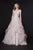 Angela & Alison - 91003 Asymmetrical Hemmed Glitter Ballgown In Pink