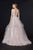 Angela & Alison - 91003 Sleeveless V Neck Drape Ruffled Glitter Ballgown In Pink