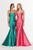 Angela & Alison - 91004 Strapless Sweetheart Polka Dot Mikado Gown In Green and Pink