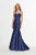 Angela & Alison - 91004 Strapless Sweetheart Polka Dot Mikado Gown In Blue