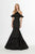 Angela & Alison - 91005 Embellished Halter Tiered Mermaid Dress In Black