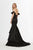 Angela & Alison - 91005 Embellished Halter Tiered Mermaid Dress In Black