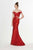 Angela & Alison - 91010 Sequin Embellished Off Shoulder Two-Piece Gown In Red