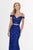 Angela & Alison - 91010 Sequin Embellished Off Shoulder Two-Piece Gown In Blue