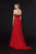 Angela & Alison - 91012 Beaded Lace Off Shoulder Corset Gown In Red