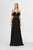 Angela & Alison - 91012 Beaded Lace Off Shoulder Corset Gown In Black