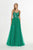 Angela & Alison - 91013 Blossom Appliqued Scoop Neck Tulle Gown In Green