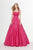 Angela & Alison - 91014 Square Neck Banded Cutout Back Ballgown In Pink