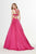 Angela & Alison - 91014 Square Neck Banded Cutout Back Ballgown In Pink
