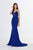 Angela & Alison - 91016 Twist Front Cutout Mermaid Gown In Blue