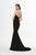 Angela & Alison - 91016 Twist Front Cutout Mermaid Gown In Black
