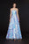 Angela & Alison - 91017 Sequined Strapless A-Line Gown In Blue