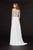 Angela & Alison - 91020 Strapless Illusion Corset High Slit Gown In White