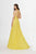 Angela & Alison - 91023 Lace Halter A-line Dress In Yellow