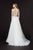 Angela & Alison - 91025 Plunging Illusion Corset Appliqued Gown In White