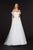Angela & Alison - 91030 Off Shoulder Glitter A-Line Gown In White