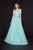 Angela & Alison - 91030 Off Shoulder Glitter A-Line Gown In Blue