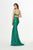 Angela & Alison - 91031 Plunging Illusion Pattern Sequin Evening Gown In Green