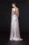 Angela & Alison - 91034 Plunging V-Neck Pleated A-Line Gown In Pink