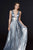 Angela & Alison - 91034 Plunging V-Neck Pleated A-Line Gown In Blue