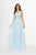 Angela & Alison - 91036 Grecian Style Rhinestone Ornate A-Line Gown In Blue