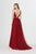 Angela & Alison - 91036 Grecian Style Rhinestone Ornate A-Line Gown In Red