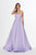 Angela & Alison - 91039 Strapless Pleated A-Line Dress In Purple
