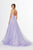 Angela & Alison - 91039 Strapless Pleated A-Line Dress In Purple