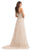 Johnathan Kayne - 9103 Beaded Ostrich Off-Shoulder A-line Dress In Pink