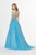 Angela & Alison - 91043 Beaded Plunging V-Neck Ballgown In Blue