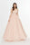 Angela & Alison - 91043 Beaded Plunging V-Neck Ballgown In Pink