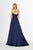 Angela & Alison - 91045 Strapless Sweetheart Keyhole Cutout Satin Gown In Blue
