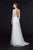 Angela & Alison - 91046 Beaded Plunging V-Neck Long Sleeves Dress In White