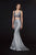 Angela & Alison - 91047 Two Piece V-neck Stretch Satin Mermaid Dress In Gray
