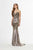 Angela & Alison - 91051 Fitted Strapless Sheath Evening Gown In Brown