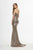 Angela & Alison - 91051 Fitted Strapless Sheath Evening Gown In Brown