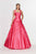 Angela & Alison - 91053 Sleeveless Polka Dot Mikado Ballgown In Pink