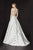 Angela & Alison - 91053 Sleeveless Polka Dot Mikado Ballgown In White