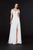 Angela & Alison - 91055 Plunging Cold Shoulder A-Line Gown In White