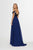 Angela & Alison - 91055 Plunging Cold Shoulder A-Line Gown In Blue