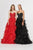 Angela & Alison - 91058 Embellished Sweetheart Ruffled Ballgown In Red and Black