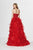 Angela & Alison - 91058 Embellished Sweetheart Ruffled Ballgown In Red
