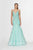 Angela & Alison - 91060 Beaded Plunging V-Neck Trumpet Gown In Green