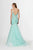 Angela & Alison - 91060 Beaded Plunging V-Neck Trumpet Gown In Green