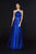 Angela & Alison - 91064 Strappy Halter A-Line Gown In Blue