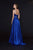 Angela & Alison - 91064 Strappy Halter A-Line Gown In Blue