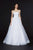 Angela & Alison - 91066 Star Embellished Ballgown With Train In White and Silver