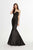 Angela & Alison - 91068 Folded Strapless Mermaid Gown In Black