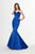 Angela & Alison - 91068 Folded Strapless Mermaid Gown In Blue