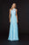 Angela & Alison - 91070 Lace Jewel Neck Chiffon A-line Dress In Blue
